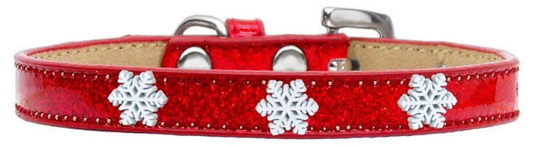 Snowflake Widget Dog Collar Red Ice Cream Size 20